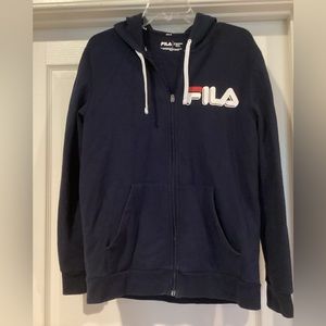 Men’s zipup Fila hooded sweatshirt